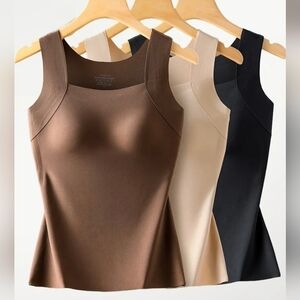 Elegant Women's Sleeveless Tops - Brown, Cream, and Black